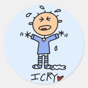 Baby Boy Ik Huil T-shirts en Cadeaus Ronde Sticker