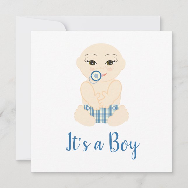 Baby Boy Illustration in Blue Shades Design (Voorkant)