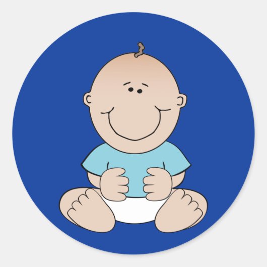 Baby Boy in Blauw Shirten Sticker (Voorkant)
