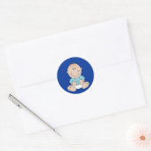 Baby Boy in Blauw Shirten Sticker (Envelop)