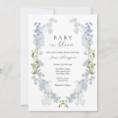 Baby Boy in Bloom Blue Flowers Baby shower Kaart (Voorkant)