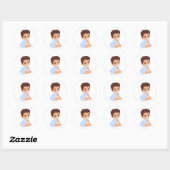 Baby Boy in Blue Romper Cutout Sticker (Vel)