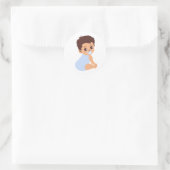 Baby Boy in Blue Romper Cutout Sticker (Tas)