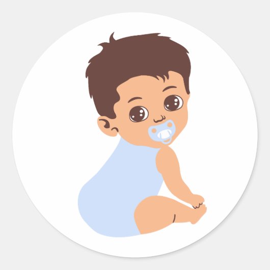 Baby Boy in Blue Romper Cutout Sticker (Voorkant)