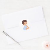 Baby Boy in Blue Romper Cutout Sticker (Envelop)
