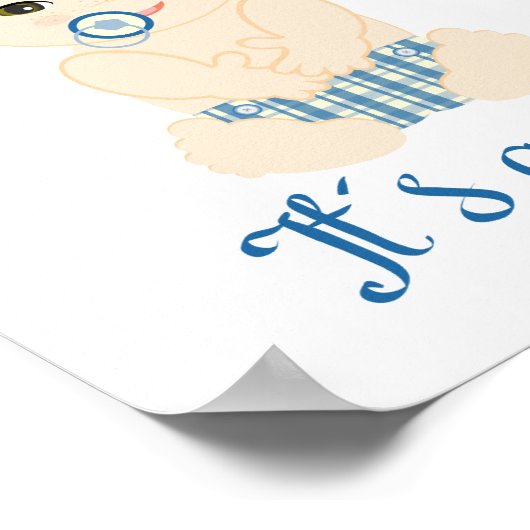 Baby Boy in Blue Shades Birth Stat Design Poster (Hoek)