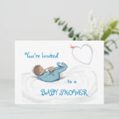 Baby Boy in Clouds Kaart (Staand voorkant)