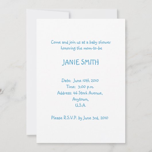 Baby Boy in Clouds Kaart (Achterkant)