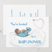 Baby Boy in Clouds Kaart (Voorkant / Achterkant)