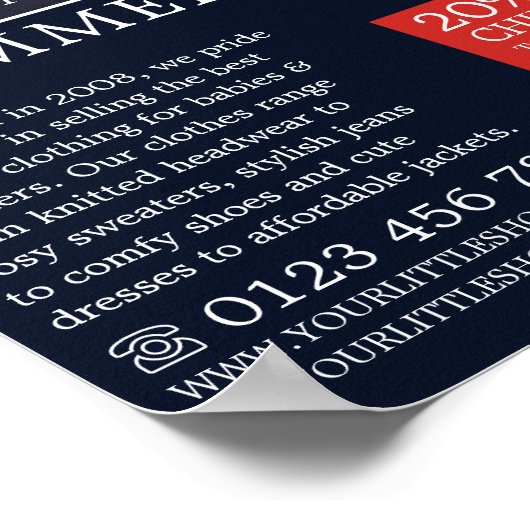 Baby Boy in Pet, kinderkledingwinkel Poster (Hoek)