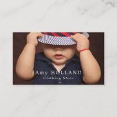 Baby Boy in Pet, kinderkledingwinkel Visitekaartje (Voorkant)