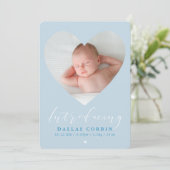 BABY BOY introduceert lijst bleek blauw Kaart (Staand voorkant)