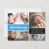 Baby Boy Introducerend de collage van de manuscrip Magnetische Uitnodiging (Voorkant)