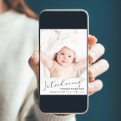 Baby Boy Introductie Foto Collage Birth Aankondiging