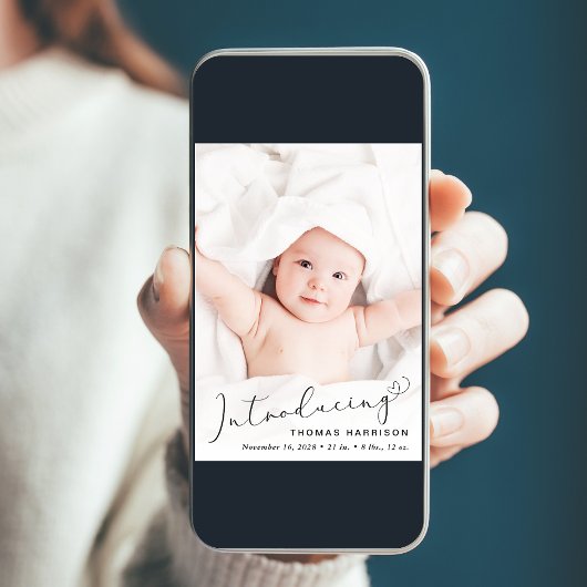 Baby Boy Introductie Foto Collage Birth Aankondiging