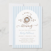 Baby Boy Is Brewing Coffee Baby Shower Invitation Kaart (Voorkant)