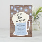 Baby Boy is Brouwen Boys Baby shower Invitation Kaart (Staand voorkant)