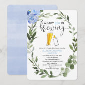 Baby Boy is Brouwen groen koppels baby shower Kaart (Voorkant / Achterkant)