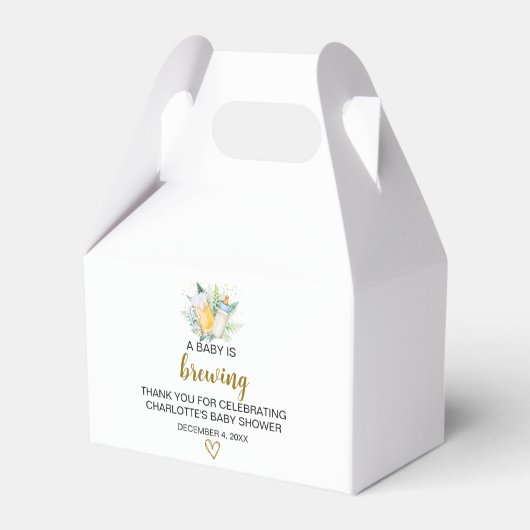 Baby Boy is Brouwen Thema Gable Box Bedankdoosjes (Voorkant Zijde)