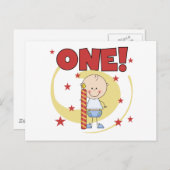 Baby Boy is een 1e verjaardag Tshirts en geschenke Briefkaart (Voorkant / Achterkant)