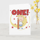 Baby Boy is een 1e verjaardag Tshirts en geschenke Kaart (Gele Bloem)
