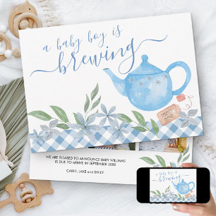 Baby Boy is op komst 3 Foto Mooie Theepot Zwangers Aankondiging