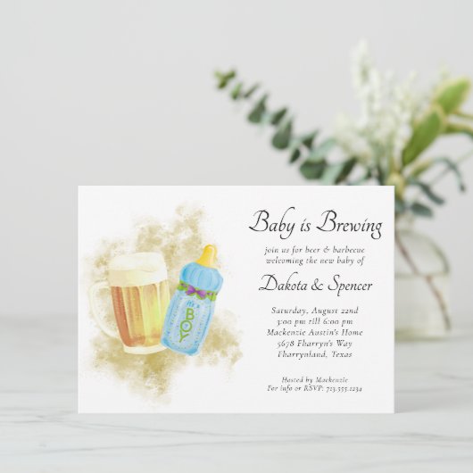 Baby Boy is op komst | Blauwe zomer buiten douche Kaart (Staand voorkant)