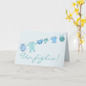 Baby Boy Italy Gefeliciteerd Kaart (Gele Bloem)