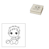 Baby Boy Jumpsuit kleur me Rubberstempel (Gestempeld)