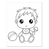 Baby Boy Jumpsuit Kleurplaat Rubberstempel (Afrduk)