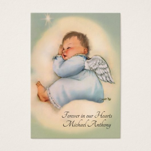 Baby Boy Katholieke begrafenisherdenking Heilige K Visitekaartje (Voorkant)