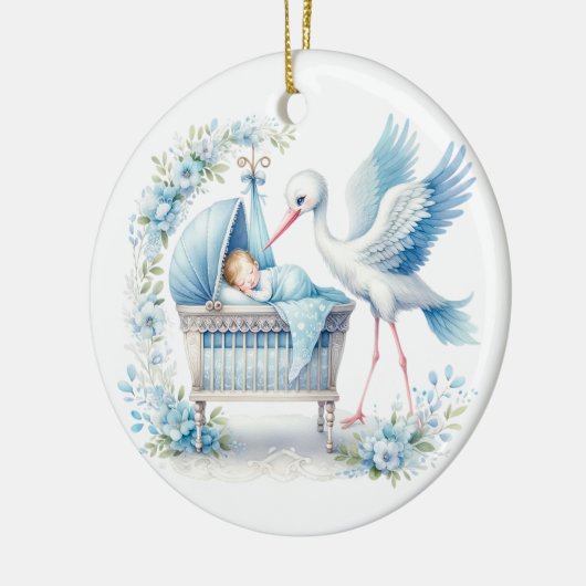 Baby Boy Keramisch Ornament (Links)