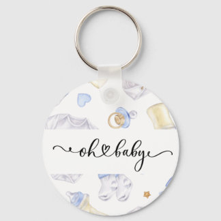 Baby Boy Keychain | Baby Shower Favor Keepsake