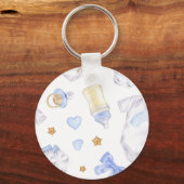 Baby Boy Keychain | Baby Shower Favor Keepsake (Achterkant)