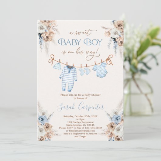 Baby Boy Kleding Baby shower Kaart (Staand voorkant)