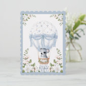 Baby Boy Koala Hot Air ballon Waterverf Shower Kaart (Staand voorkant)