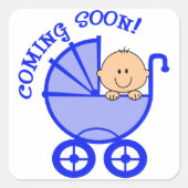 Baby Boy komt binnenkort Vierkante Sticker (Voorkant)