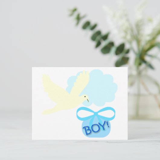 Baby Boy kondiging Briefkaarten (Staand voorkant)
