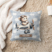 Baby Boy Kwekerij Blauw Bruin Teddy Bear Kussen (Deken)