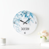 Baby Boy Kwekerij Dutch Art Blue Floral 10.75-in Grote Klok (Huis)