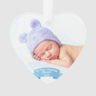 Baby Boy l First KerstPhoto Acryllic Ornament