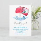 Baby Boy Lange Afstand Douche door Mail Uitnodigin Kaart (Staand voorkant)