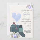 Baby Boy Lange Afstand Douche Uitnodiging (Voorkant)