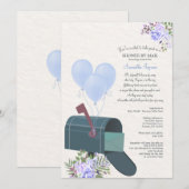 Baby Boy Lange Afstand Douche Uitnodiging (Voorkant / Achterkant)