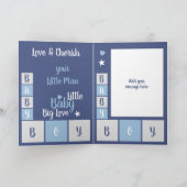 Baby Boy liefde en koester je kleine man navy Kaart (Binnen)