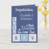 Baby Boy liefde en koester je kleine man navy Kaart (Gele Bloem)