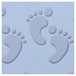 Baby Boy Little Feet Footprint Fabric Stof