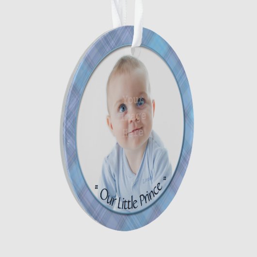 Baby Boy Little Prince Eerste Kerst Keepsake Ornament (voorkant)
