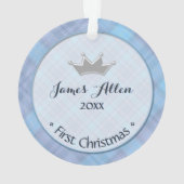 Baby Boy Little Prince Eerste Kerst Keepsake Ornament (achterkant)