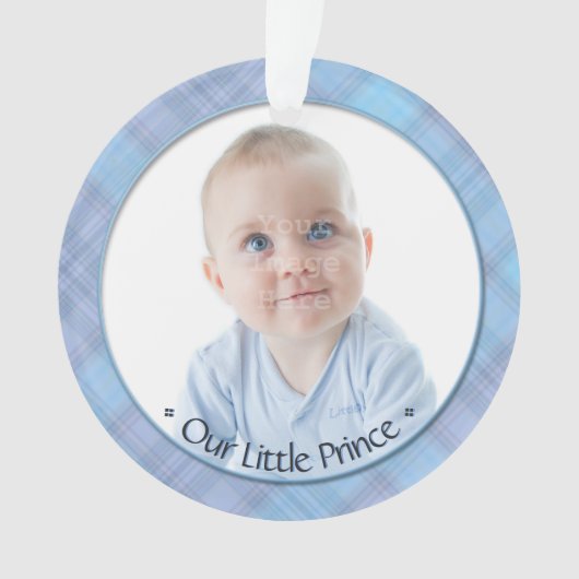Baby Boy Little Prince Eerste Kerst Keepsake Ornament (voorkant)